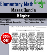 Elementary School: 1st to 3rd Grade Mazes Bundle