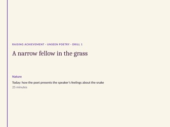 Unseen poetry intervention drill: free (AQA GCSE)