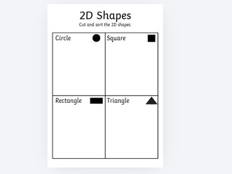 2D shape sorting activity
