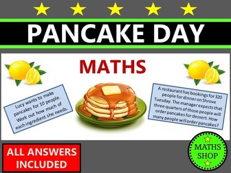 Pancake Day Maths Recipe Questions