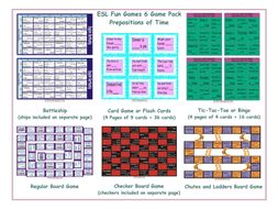 Prepositions of Time 6 Board Game Bundle