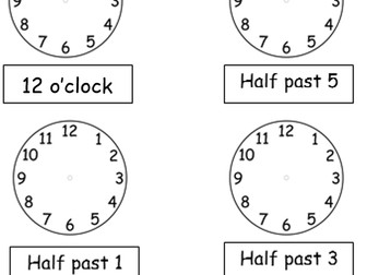 half past worksheets bundle 8 worksheets teaching resources