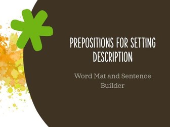 Prepositions - word mat and sentence builder