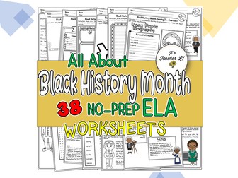 Black History Month ELA Worksheets 4th|5th|6th