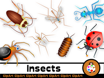 Cartoon Insect Clip Art Set