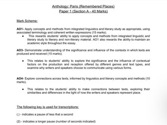 Paris Anthology Revision Guide - A Level English Literature & Language (AQA)