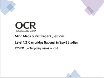 OCR Sports Studies - RO51 Revision Mind Maps & Past Paper Questions