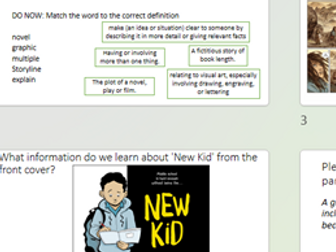 What is a graphic novel?  PPT and worksheet. New Kid