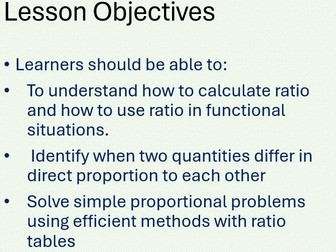 Ratio and Proportion. Maths Functional Skills L2 GCSE Full Lesson