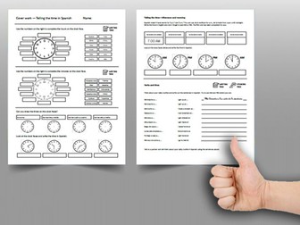 Spanish cover work / cover lesson - Telling the time