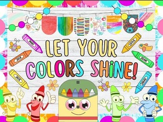 Let Your Colors Shine: Crayon & Back To School Bulletin Board or Door Decor Kit | August & September