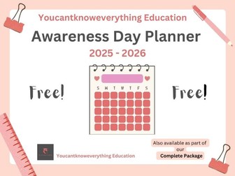 Awareness and Important Days Calendar /  2025-2026