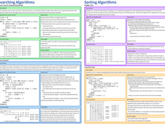 Searching and Sorting Algorithms Cheat Sheet