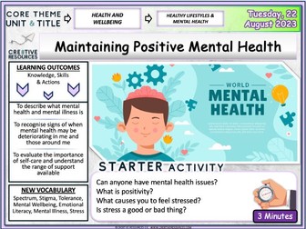 Positive Mental Health - PSHE