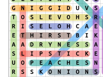 Holes Wordsearch and Colouring Page