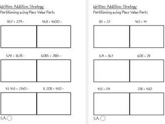 Partitioning Addition Strategy - 2 3 and 4 digit