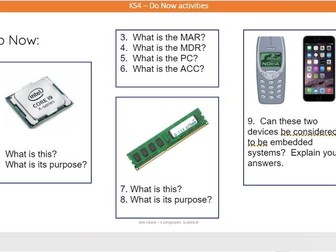 GCSE Computer Science (J277) Do Now exercises