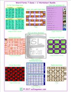 Word Forms 7 Game Plus 2 Worksheet Bundle