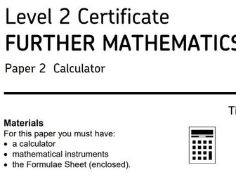 AQA Level 2 Further Maths Predicted Paper 2 Calculator 2025