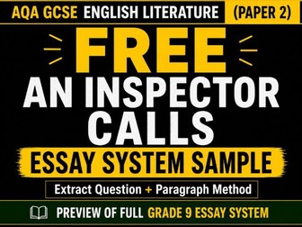 FREE – An Inspector Calls Essay Writing Sample (Grade 9 Paragraph + Method) – AQA English Literature