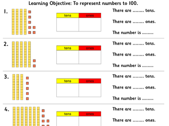 Year 2 Place Value – Represent Numbers to 100 | Fluency Worksheet