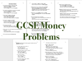 Mathematics - GCSE Money Problems