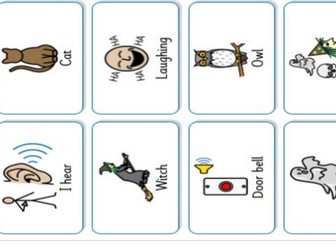 Halloween sound bingo with symbol boards and audio