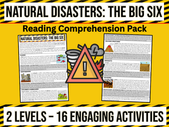 Natural Disasters Comprehension Worksheets