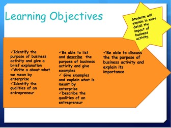 GCSE Business Studies - Business Activity