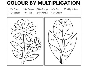 Colour by Multiplication Flowers
