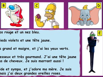 Year 7 French - Le corps et les personnalités - Personality and Body slides