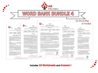 Word Bank Bundle 4- Worksheets+answers