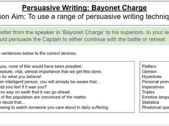 Persuasive Writing Bayonet Charge