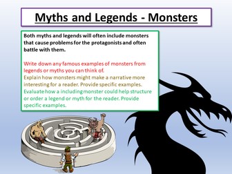 Myths and Legends Descriptive Writing