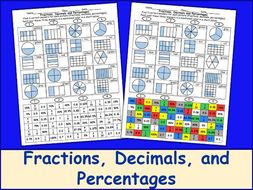 Fractions, Decimals, and Percentages Color Mosaic | Teaching Resources