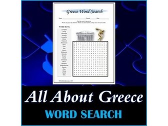 All About Greece Word Search Puzzle