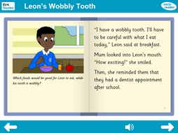 Leon's Wobbly Tooth Interactive Storybook - Early Reader Level - PSHE KS1