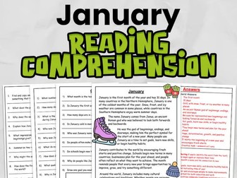 January Reading Comprehension & Close Reading Activities | KS2 English Worksheets | Differentiated