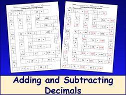 Adding and Subtracting Decimals Crossword Puzzle | Teaching Resources