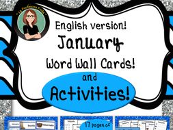 January Word Wall Cards AND Activities! English version
