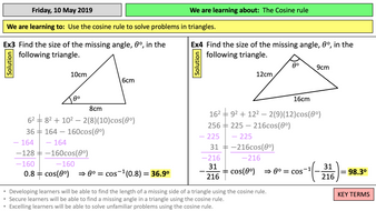 The Cosine Rule by cparkinson3 | Teaching Resources