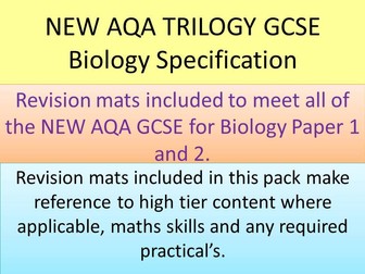 NEW AQA 2016 GCSE Trilogy Biology revision mats