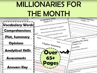 Millionaires for the Month Novel Study