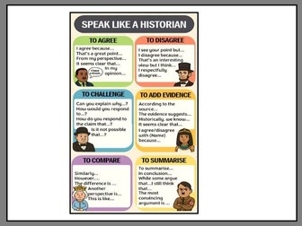 Speak like a Historian Oracy sheet