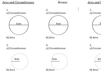 Circumference and Area of circles