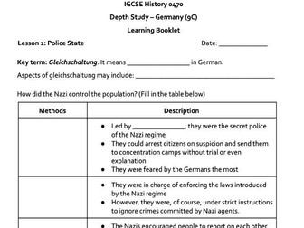 Nazi Germany 1933-45 Student Learning Booklet