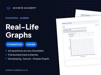 Real-Life Graphs GCSE Maths Booklets | Foundation & Higher + Mark Schemes