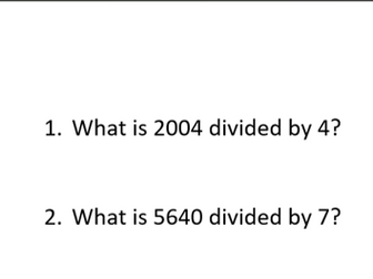 Short Division Questions