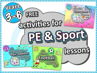 Free PE Sport Lesson ideas › Pair Stations, Football lesson & Team Game years 3-6