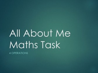 All About Me Transition Subtraction Task